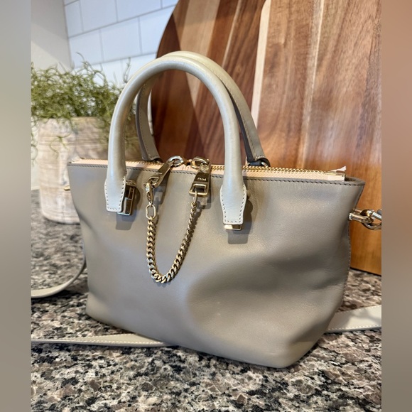 AUTHENTIC Chloe Taupe Handbag w/ Crossbody Strap - Picture 1 of 6